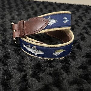 The Belted Cow fish print preppy belt